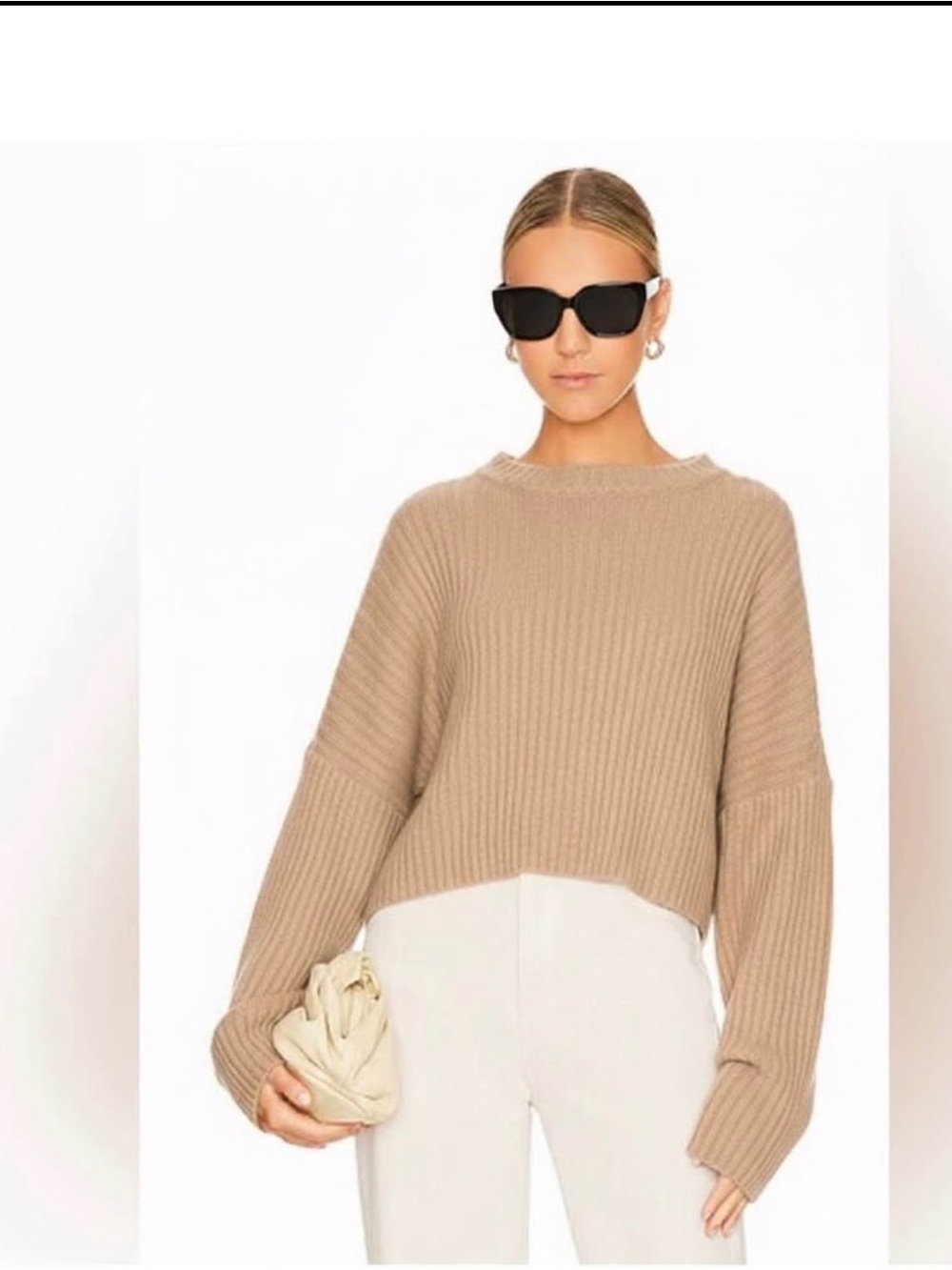 LBLC The Label Telo Sweater Oatmeal size M in very good condition Oversize crop - Picture 2 of 5